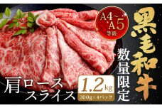 【順次発送】【数量限定】復刻！A4~A5 九州産 黒毛和牛 肩ロース スライス 1.2kg 300g×4パック 小分け
