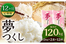 【12ヶ月定期便】【令和5年産】 夢つくし 10kg×12ヶ月 精米 お米 米