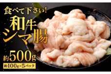 食べて下さい！ 和牛のシマ腸 約500g (約100g×5パック)