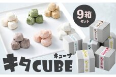 キタCUBE 9個入り 1箱10粒入り チョコバナナ 希少糖プレーン 黒蜜きなこ メープルレモン 和三盆いちご 抹茶ラテ 竹炭珈琲 スイーツ アソート バラエティ お菓子 福岡県 北九州市
