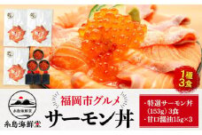 福岡市グルメ糸島海鮮堂のサーモン丼3食セット