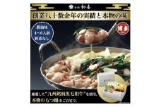 【九州銘柄産 黒毛和牛】博多もつ鍋 西新初喜の醤油味4～6人前 野菜なし【離島配送不可】