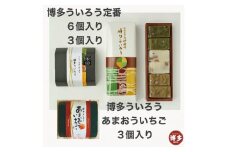 博多ういろう定番6個入り・3個入り・博多ういろうあまおういちご3個入り　計3個セット