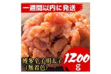 【超特急便5日以内に発送】【1200g!】博多辛子明太子(並切子破れ) (無着色)(4パック分）