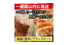 計130個　福岡ブランド　博多黒豚一口生餃子と博多エビ入り一口生餃子セット創業40年以上福岡老舗会社製造　【1週間以内に発送！】