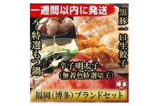 博多ブランド堪能セット　もつ鍋2.5人前（醤油味）・辛子明太子 450g（150g×3パック）・博多黒豚餃子75個（25個×3パック）【1週間以内に発送！】