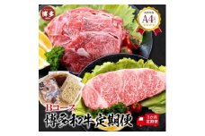福岡県産 黒毛和牛A4ランク以上の博多和牛！ 3か月定期便 Bコース
