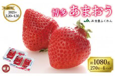 ＜2025年3月以降発送＞博多あまおう約270ｇ×４