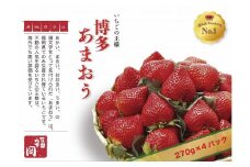 いちごの王様　福岡名産あまおう 約２７０ｇ×４パック　計約1,080g　＜２０２６年２月以降発送＞