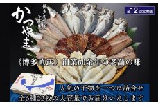 【全12回定期便】昔ながらの製法で作った干物詰合せ　全6種22枚×12回