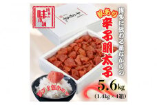 【訳アリ】だけどすごく美味い!博多こだわりの職人の辛子明太子5.6kg(1.4kg×4箱)