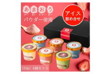 あまおうパウダー アイスクリーム 詰め合わせ【福岡市】100ml×6個入り