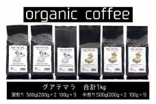 【福岡高砂】AND THE SOIL.オリジナル焙煎オーガニックコーヒー豆GUA1000g　深煎り500g(200g×2 100g×1)　中煎り500g(200g×2 100g×1)