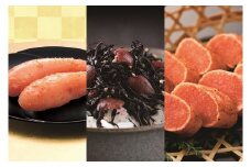 【博多大丸おすすめ品】福岡「ふく富」　無着色あごだし辛子明太子170ｇ・梅の香ひじき120ｇ・炙りめんたい180ｇセット