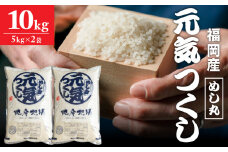 【令和6年産 新米】福岡産　元気つくし　10kg_米 めし丸 元気つくし 10kg 5kg × 2袋 国産 お米 精米 白米 冷めても おいしい ご飯 おにぎり 弁当 おすすめ 暑さ 強い 元気 育つ 10年 開発 主食 食品 お取り寄せ お取り寄せグルメ ご当地 福岡県 久留米市 送料無料_Gr022