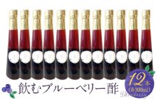 飲むブルーベリー酢　12本_飲むブルーベリー酢 300ml × 12本 ブルーベリー 果汁 果実酢 酸味控えめ 甘い 飲みやすい アントシアニン 疲れ目 腸内環境 健康 希釈 3倍～5倍 牛乳 炭酸 焼酎 ビール ソフトドリンク 飲むお酢 お酢 酢 飲料 飲み物 常温 お取り寄せ 福岡県 久留米 送料無料_Ex208