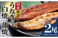 うなぎの白焼・蒲焼セット（特大サイズ 一尾 170g～200g）_国産 うなぎ 白焼 蒲焼 セット 特大 一尾 170g～200gずつ 食べ比べ 濃厚 甘み タレ グルメ 食品 加工品 魚 魚介類 おかず 惣菜 ご飯のお供 酒の肴 冷凍 パック 樋口商店 うなぎ白焼き 福岡県 久留米市 お取り寄せ お取り寄せグルメ 送料無料_Cu003
