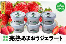 【ICHIGOYA】福岡県産 完熟あまおう ジェラート(アイス) 3種×2個(計6個) レアチーズ！ミルク！ヨーグルト！_ ICHIGOYA 福岡県産 完熟 あまおう ジェラート アイス 3種 × 2個 計 6個 レアチーズ ミルク ヨーグルト セット デザート カップアイス アイスクリーム 冷凍 お取り寄せ お取り寄せスイーツ 福岡県 久留米市 送料無料_Dw016