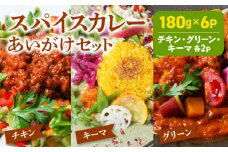 スパイスカレーあいがけセット_ チキンカレー キーマカレー グリーンカレー 各 180g × 2パック 計 6パック スパイスカレー あいがけ セット 食べ比べ 自由 組み合わせ 新しい 味わい カレー 冷凍 お取り寄せ 福岡県 久留米市 送料無料_Ca025