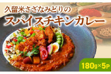 久留米さざなみどりのスパイスチキンカレー_久留米 さざなみどり スパイス チキンカレー 180g × 5パック FLAVORオリジナル ガラムマサラ カレー カレーライス 時短 レトルト 食品 加工品 肉加工品 惣菜 福岡県 久留米市 お取り寄せ お取り寄せグルメ 送料無料_Ca013
