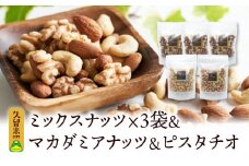 ミックスナッツ×3 マカダミアナッツ×1 ピスタチオ×1_ミックスナッツ 3袋 マカダミアナッツ ピスタチオ 各1袋 各160g 焙煎 無塩 無油 香ばしい アーモンド カシューナッツ くるみ ダイエット 栄養 効果 小分け おつまみ お菓子 宅飲み お取り寄せ 食品 チャック付き 便利 福岡県 久留米市 送料無料_Ca520