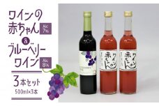 女性に大人気！ワインの赤ちゃん（500ml×2本）・ブルーベリーワインセミドライ（500ml×1本）の3本セット_ワインの赤ちゃん 2本 ブルーベリーワイン 1本 500ml × 3本 セット 初々しい 酸味 果汁っぽい 甘さ ボトルを振る 乳白色 出産祝い 最適 ワイルド ブルーベリー 100% やわらかな甘みと酸味 フルーティー ワイン お取り寄せ 福岡県 久留米市 送料無料_Ew004