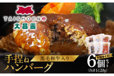 大昌園「手捏ねハンバーグ6個セット」_黒毛和牛入り 手捏ね ハンバーグ 大判 200g × 6個 セット 湯煎 小分け 包装 冷凍 3種のソース 煮込み 和風 きのこクリーム  温めるだけ 肉のプロ 焼肉の大昌園 簡単調理 福岡県 久留米市 お取り寄せグルメ おかず 惣菜 肉加工品 送料無料 ソース付_Ax023