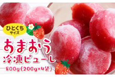 一口サイズ【あまおう95％】いちごの冷凍ピューレ 200g×4袋_ひとくちサイズ そのまま ミルクに混ぜて スムージー 冷凍 ピューレ ひとくち 200g × 4袋 800g あまおう 苺 アイス デザート スイーツ よっちゃんファーム お取り寄せ お取り寄せグルメ 福岡県 久留米市 送料無料_Dw042