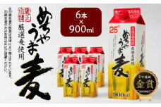本格麦焼酎 めちゃうま麦25度900mlパック×6本セット_【福岡県酒類鑑評会】5年連続金賞酒 【TWSC2021】本格焼酎部門 銀賞 本格麦焼酎 めちゃうま麦 25度 900mlパック× 6本 セット 鷹正宗株式会社 福岡県 久留米市 お取り寄せ 焼酎 お酒 アルコール 送料無料_El023