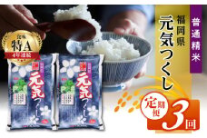 【3回定期便】令和5年産　普通精米　福岡県産元気つくし