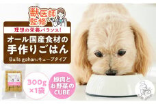 ペットフード 無添加ドッグフード・ブルズごはんCUBEタイプ 300g×1袋(豚)_CUBE型 20個入×1袋 無添加ドッグフード 1袋300g 豚肉 国産 手作り アレルギー ウェット 子犬 シニア犬 冷凍 ヒューマングレード 老犬 小型犬 お試し 選べる ペットフード ブルズごはん_Pf001-2