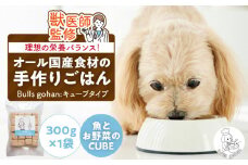 ペットフード 無添加ドッグフード・ブルズごはんCUBEタイプ 300g×1袋(魚)_CUBE型 20個入×1袋 無添加ドッグフード 1袋300g 魚 国産 手作り アレルギー ウェット 子犬 シニア犬 冷凍 ヒューマングレード 老犬 小型犬 お試し 選べる ペットフード ブルズごはん_Pf001-5