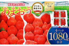 いちごの王様！【あまおうグランデサイズ】３玉～1５玉（４パック）１月から発送_あまおう グランデ 等級 約 270g 3～15玉 予約 完熟 贈答用 いちごの王様 大粒 ブランドいちご 土耕栽培 朝一番収穫 即日発送 お取り寄せ 福岡県 久留米市 送料無料_Fi071