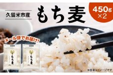 【メール便でお届け】久留米市産もち麦（450g×2袋）_メール便でお届け 久留米市産 もち麦 450g × 2 九州産 くすもち二条 食物繊維 豊富 便通促進 満腹感 タンパク質 筋肉 美肌 美髪 ビタミン ミネラル 免疫力 疲労回復効果 もちもち食感 水洗い不要 吸水不要 手軽 福岡県 久留米市 お取り寄せ 送料無料_Gr051