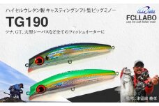 ルアー(TG190)　イワシ_FCLLABO TG190 ルアー ビッグ ミノー フローティング 推奨レンジ 1m 大型 プラグ マグロ GT 青物 シーバス フィッシュイーター 選べる カラー グリーン チャートヘッド サンマ ムロアジ イワシ カタクチ バナナフィッシュ ピンク ブラック 送料無料_Qx058-5