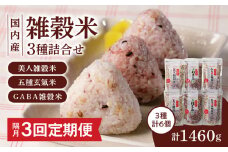 【隔月3回　定期便】国内産 雑穀米3種詰め合わせ （GABA雑穀米・美人雑穀米・五種玄氣雑穀米　各2個）_Tk029