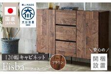 【開梱設置】キャビネット 【フィスバ 120 ドア引出】 ブラウン_開梱設置 キャビネット フィスバ 120 ドア引出 大川家具 ブラウン 収納 完成品 ソフトクローズ仕様 コード穴付き 可動棚 引出 フルスライドレール 木目調 お洒落 シンプル インテリア お取り寄せ 福岡県 久留米市 送料無料_Qd055-02