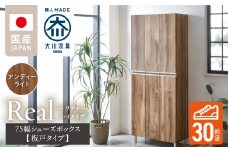 【開梱設置】シューズボックス 【リアル 75 HI板】 アンディーライト_開梱設置 シューズボックス リアル 75 HI板 大川家具 アンディーライト 靴箱 靴 収納 可動棚 お洒落 国内製造 お取り寄せ 福岡県 久留米市 送料無料_Qd064-04