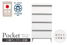ランドリー収納 【ポケット 55 LO】 ホワイト つや有_ランドリー収納 ポケット 55 LO 大川家具 ホワイト つや有 収納 完成品 お手入れ 簡単 機能性抜群 引出 スライドレール 洗濯物 洗面所 隙間収納 お洒落 日本製 お取り寄せ 福岡県 久留米市 送料無料_Qd088-01