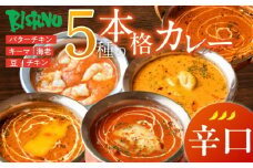 【辛口】ビスヌ 本格カレー 5種_ビスヌ 本格 カレー 5種 バターチキン 豆 海老 チキン キーマ 各 1個 辛口 インドカレー スパイス こだわり インド 直輸入 Aランク できたて 冷凍 真空パック お取り寄せ 福岡県 久留米市 送料無料_Ca046-03