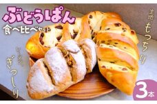 ぶどうぱん食べ比べセット（3本） _ ぶどうぱん 専門店 ぶどぱん 食べ比べ 3本 ぶどぱんのぶどうぱん サンマスカット 全粒粉のくるみとレーズン レーズン しっとり もっちり 食パン生地 トースト 冷凍保存 お取り寄せ 福岡県 久留米市 送料無料 _Cx242-03
