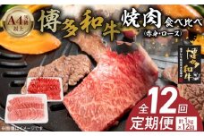 博多和牛赤身・ロース焼肉食べ比べ　計1kg　12回定期便 _Tk055