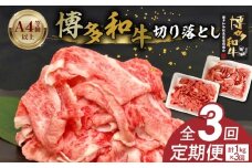 博多和牛切り落とし 500g×2パック　3回定期便 _Tk062