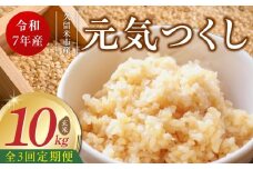 【定期便3回】【令和7年産 新米】福岡県産ブランド米元気つくし 玄米 10kg×3回 _Tk077