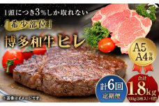 【定期便6回】 博多和牛 ヒレ 300g (3枚入り) 黒毛和牛