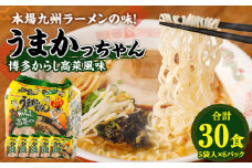 うまかっちゃん 博多からし高菜風味 30食(5袋×6パック)  豚骨ラーメン ラーメン