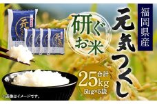 【令和6年産】福岡県産 元気つくし 研ぐお米 25kg お米 ご飯 米