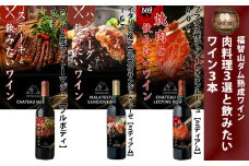 福智山ダム熟成 肉料理3選と飲みたい赤ワイン 3本詰め合わせセット FD338 熟成ワイン ワイン 赤 酒 お酒