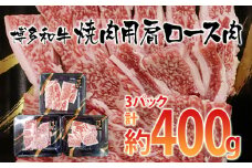 博多和牛 焼肉用 肩ロース肉3パック(計約400g)【田川市】