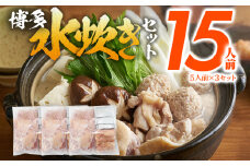 博多 水炊きセット 15人前（5人前×3セット）鍋 もも肉 つみれ 手羽元 鶏肉 鍋セット モモ肉 鶏もも肉 年末 冬 鍋